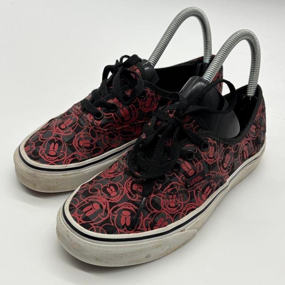 Disney x Vans Authentic Sneakers Black with red Mickey Mouse head graphics